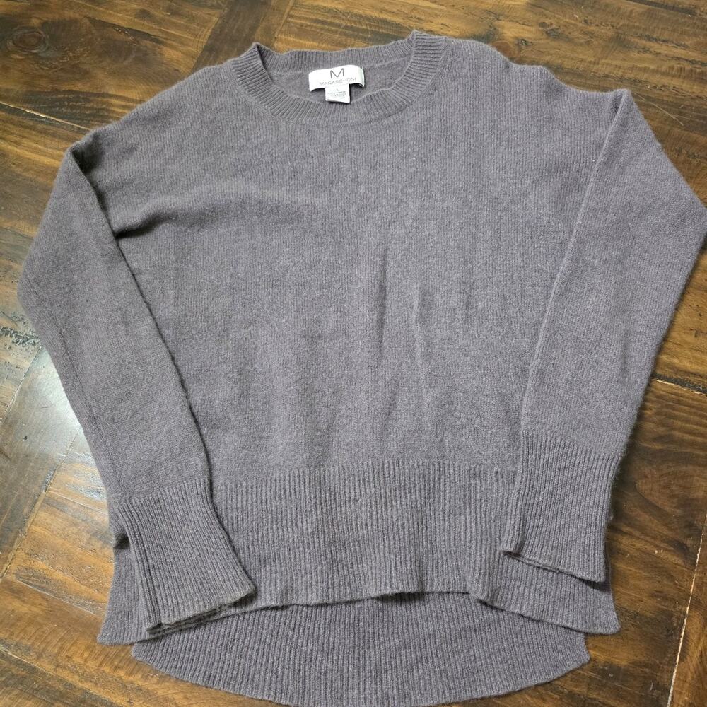 Magaschoni Luxury 100% Cashmere High Low Crewneck Sweater S